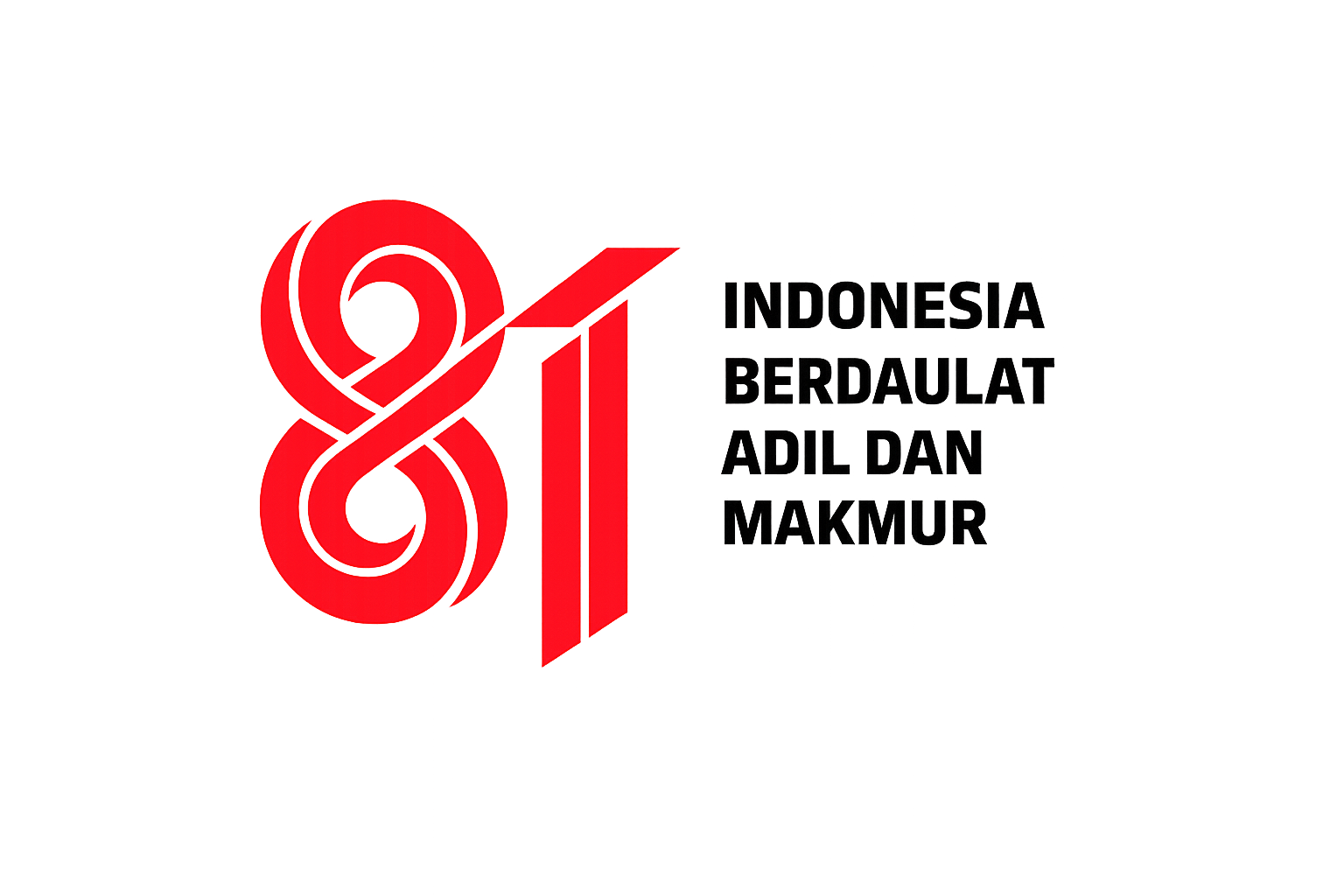 Logo resmi HUT ke-81 Republik Indonesia: Indonesia Berdaulat, Adil dan Makmur